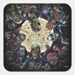 Zombies Attack (Zombie Horde) Square Sticker