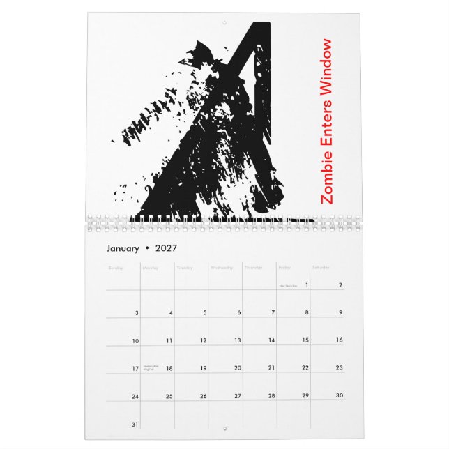 Zombies Calendar.  Can You Identify Them? Calendar (Jan 2027)