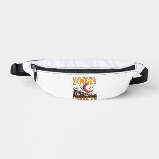 Zombies Chase Us Halloween Graveyard Crescent Moon Bum Bags