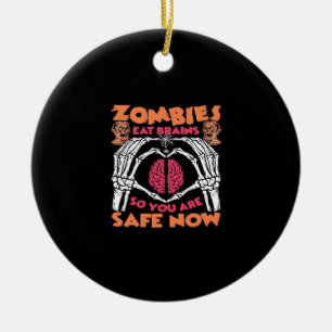 Zombies Eat Brains Classic Ceramic Tree Decoration