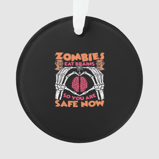 Zombies Eat Brains Classic Ornament (Front)