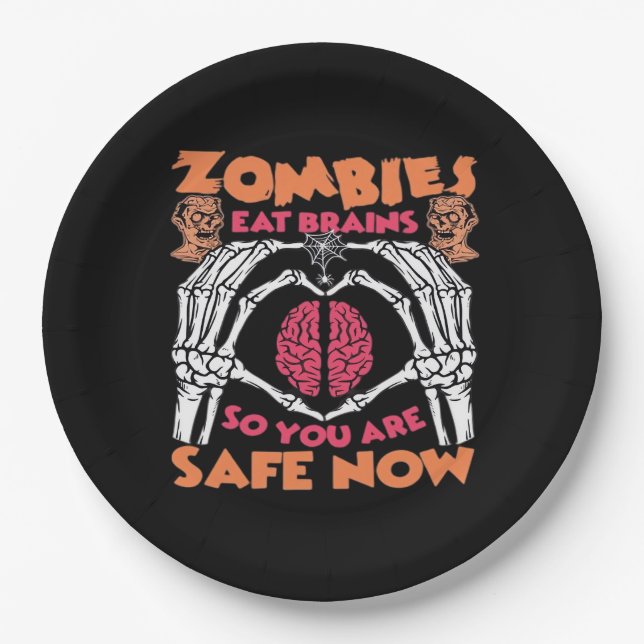 Zombies Eat Brains Classic Paper Plate (Front)
