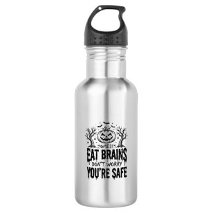 Zombies Eat Brains Funny Halloween Vector Design_1 532 Ml Water Bottle