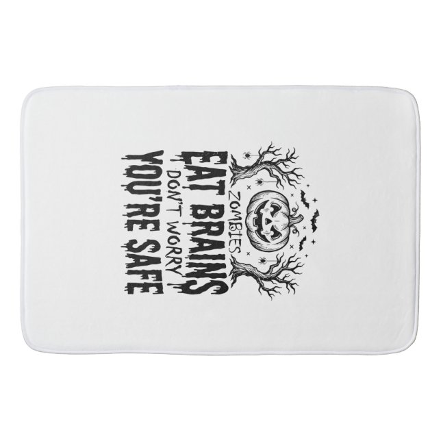 Zombies Eat Brains Funny Halloween Vector Design_1 Bath Mat (Front)