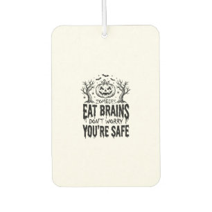 Zombies Eat Brains Funny Halloween Vector Design_1 Car Air Freshener