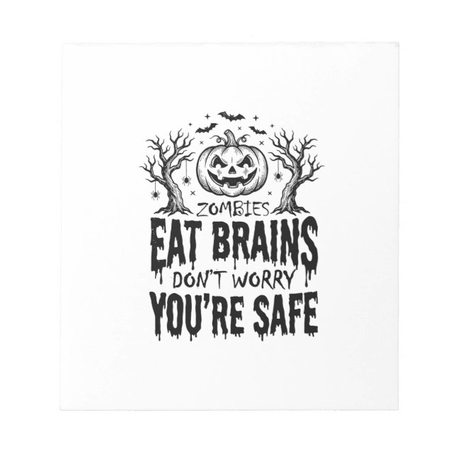 Zombies Eat Brains Funny Halloween Vector Design_1 Notepad (Front)