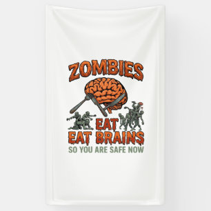Zombies Eat Brains Halloween Brain Fork Knife_1 Banner