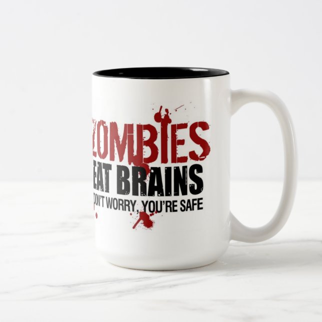 ZOMBIES EAT BRAINS Two-Tone COFFEE MUG (Right)