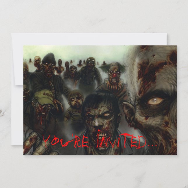 Zombies Halloween Invitation (Front)