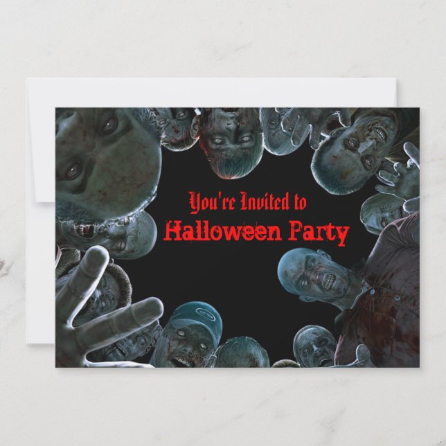 Zombies Halloween Party Invitation (Front)