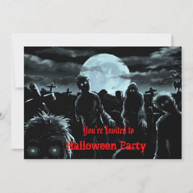 Zombies Halloween Party Invitation (Front)