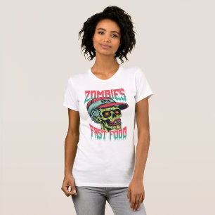 Zombies Hate Fast Food Funny Women’s Halloween T-Shirt