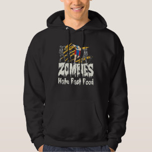 Zombies Hate Fast Food I Halloween Running Hoodie