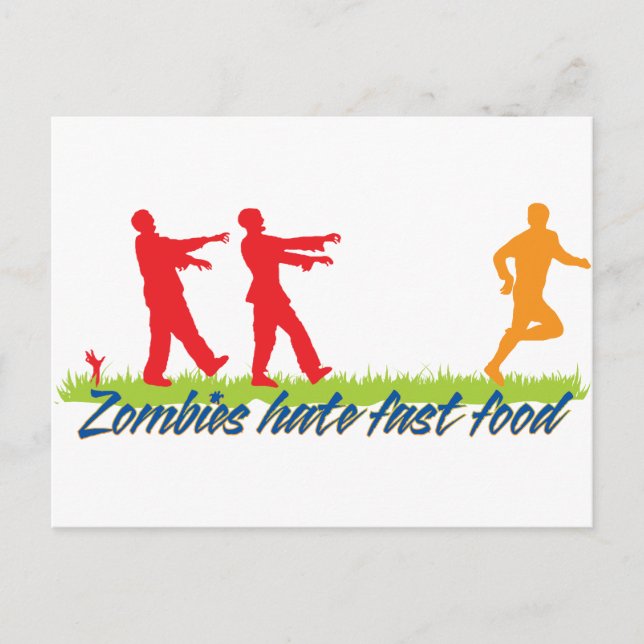 Zombies Hate Fast Food Postcard (Front)