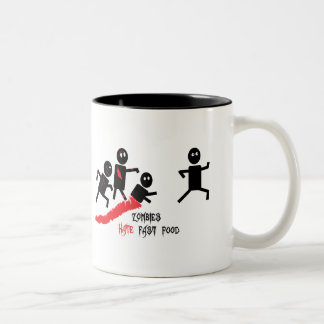 Zombies hate fast food Two-Tone coffee mug
