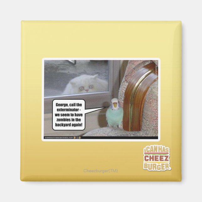 Zombies in the backyard magnet (Front)