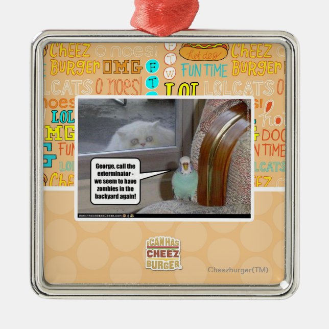 Zombies in the backyard metal tree decoration (Front)