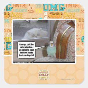 Zombies in the backyard square sticker