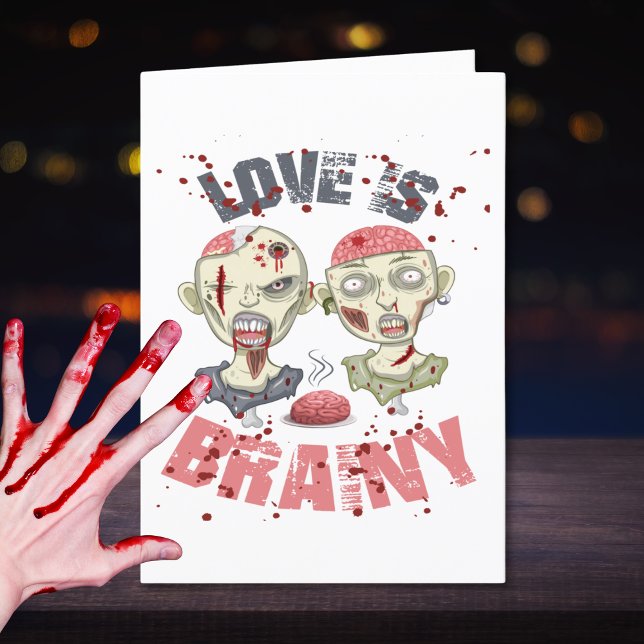 Zombies Love Is Brainy – Funny Halloween Card (Creator Uploaded)