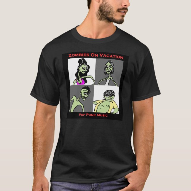 Zombies On Vacation - Four Faces T-Shirt (Front)