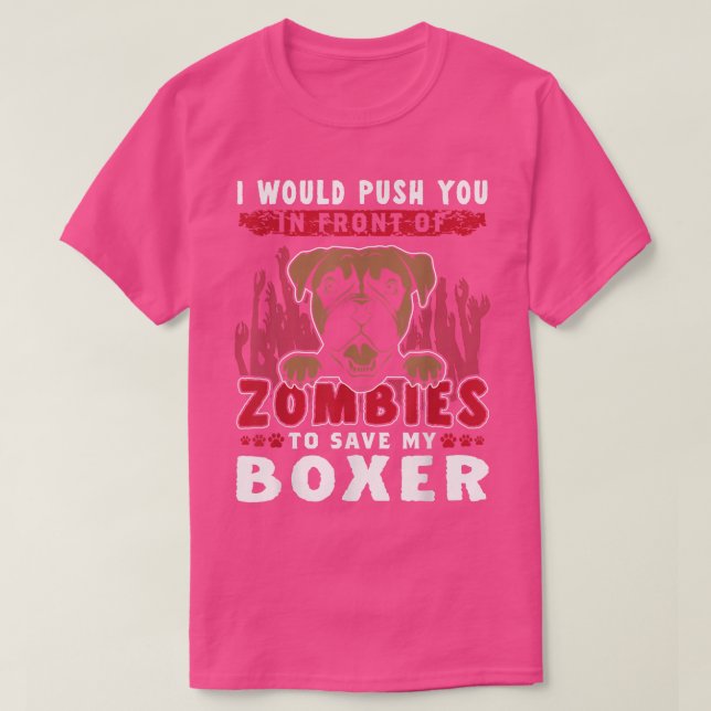 Zombies To Save My Boer Funny Halloween Dog  T-Shirt (Design Front)
