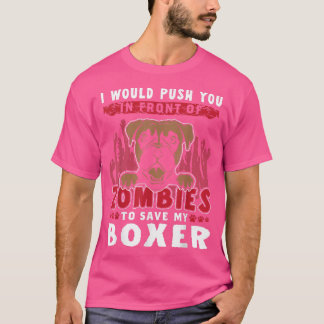Zombies To Save My Boer Funny Halloween Dog  T-Shirt