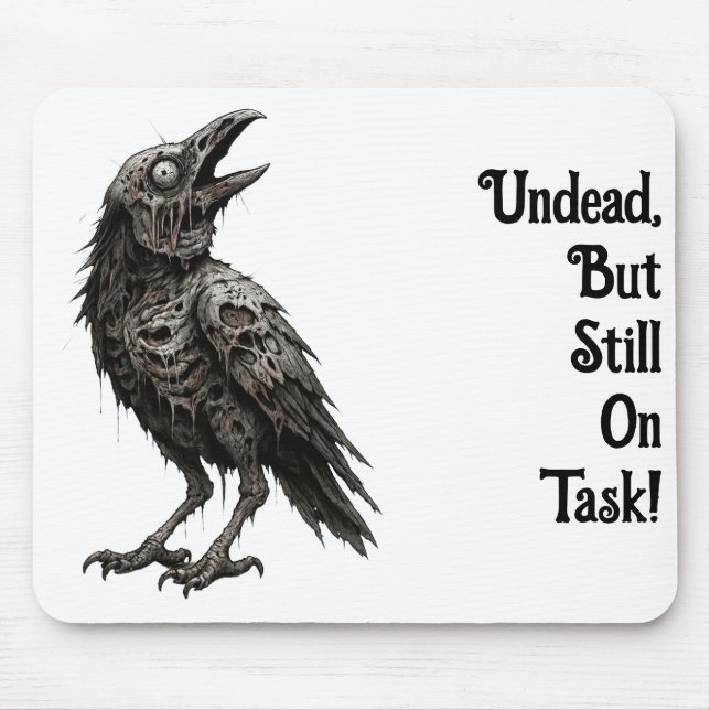 Zombified Crow Mouse Mat (Front)