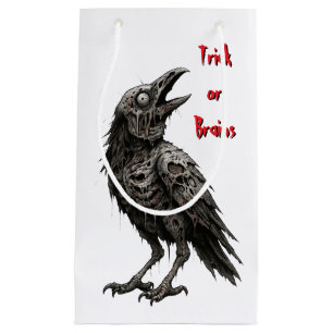Zombified Crow Small Gift Bag
