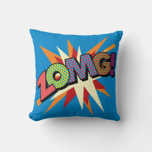 ZOMG Fun Comic Book Pop Art Typography Cushion