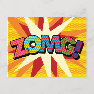 ZOMG Your Message Speech Bubble Fun Retro Announcement Postcard