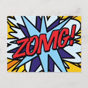 ZOMG Your Message Speech Bubble Fun Retro Announcement Postcard