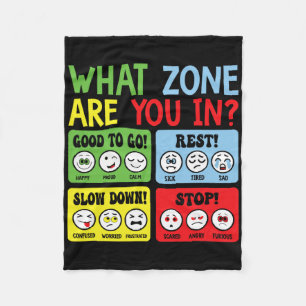 Zone Of Regulation For School Counsellor Mental He Fleece Blanket