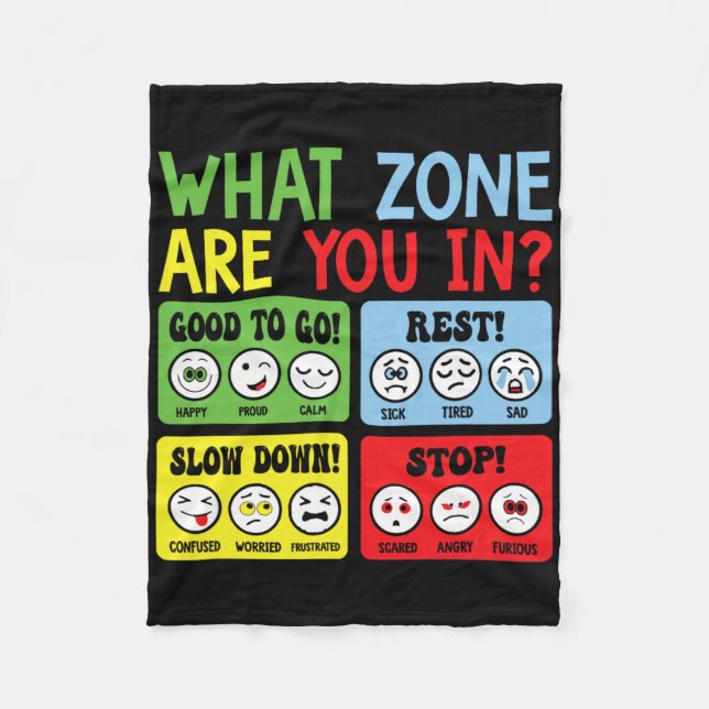 Zone Of Regulation For School Counsellor Mental He Fleece Blanket (Front)