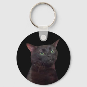 Zoned Out Cat Meme Double Sided Keychain