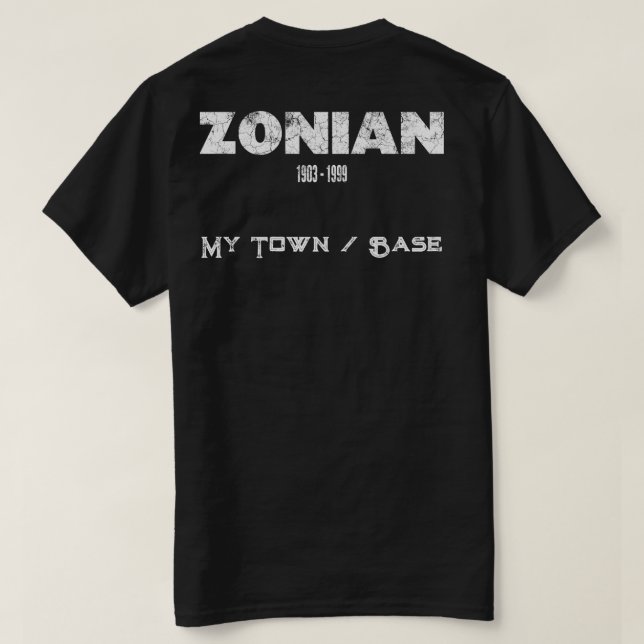 Zonian 1903 - 1999 T-Shirt (Design Back)