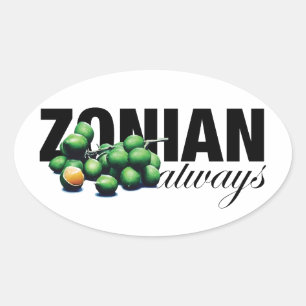 Zonian Always with Ginnups Oval Sticker