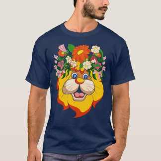 Zoo African Animal Flowers Lion T-Shirt