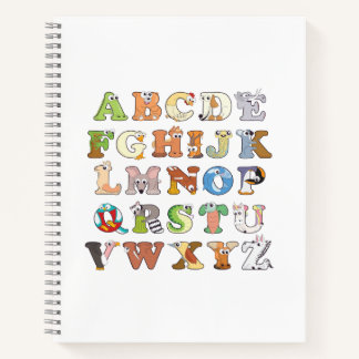 Zoo Animal Alphabet Letters ABCs Learning Notebook