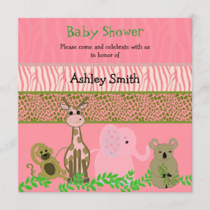 Zoo Animal Baby Shower Invitation