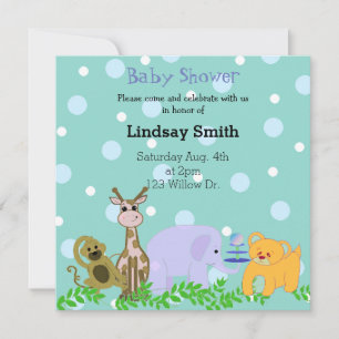 Zoo Animal Baby Shower Invitation