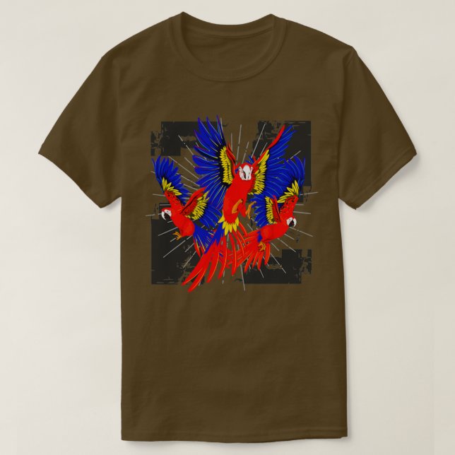 Zoo Animal Bird Macaw Parrot T-Shirt (Design Front)