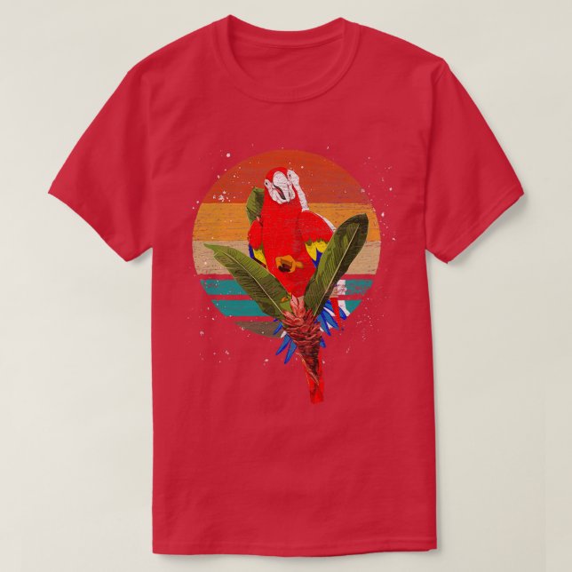 Zoo Animal Macaw Bird Retro Parrot T-Shirt (Design Front)