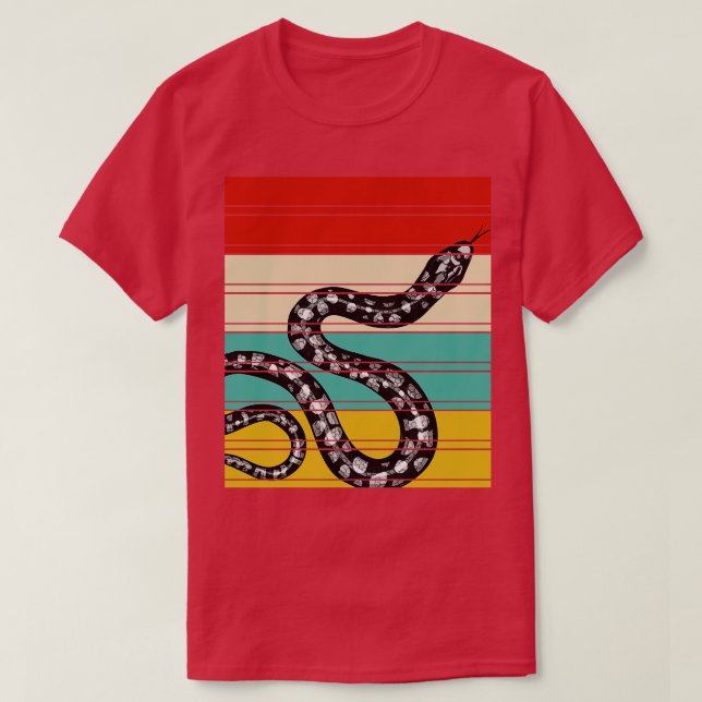 Zoo Animal Reptile Gift Retro Snake T-Shirt (Design Front)