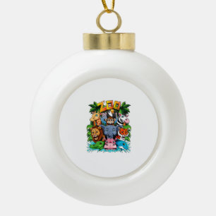 Zoo Animal Shirt Kids Boys Girls Teacher School Fi Ceramic Ball Christmas Ornament