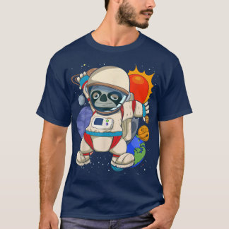 Zoo Animal Space Scientist Planets Universe Sloth  T-Shirt