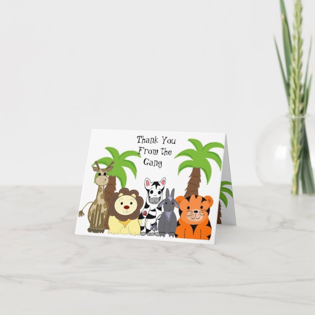 Zoo Animal Thank You Card (Front)