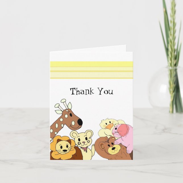 Zoo Animal Thank You Card (Front)