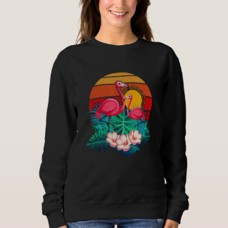 Zoo Animal Tropic Summer Sunrise Flamingo Vintage Sweatshirt