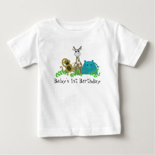 Zoo Animals Baby's 1st Birthday Baby T-Shirt