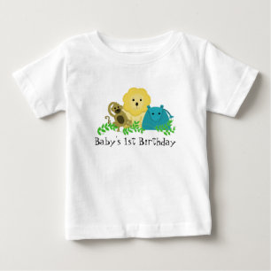 Zoo Animals Baby's 1st Birthday Baby T-Shirt